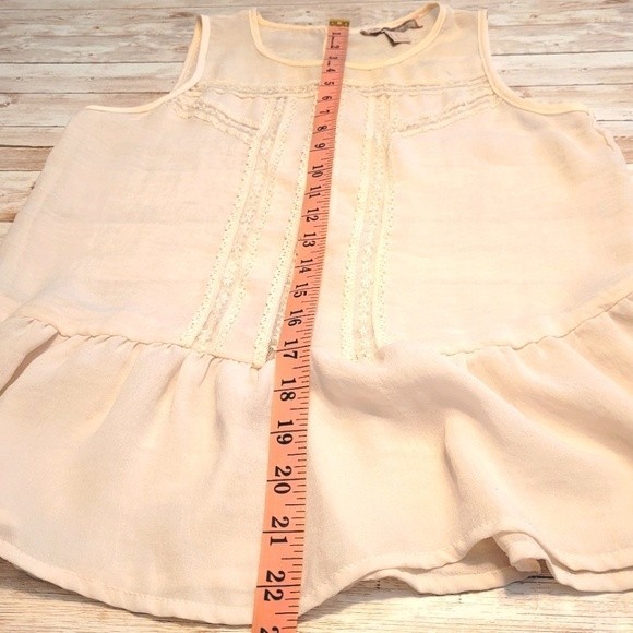 Forever 21 Cream Lace Peplum Chiffon Top | Boho Top | Crop Top - Picture 12 of 12